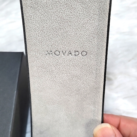 Movado Box Original Vintage Leather Gray Used + Box Outer - Picture 5 of 11